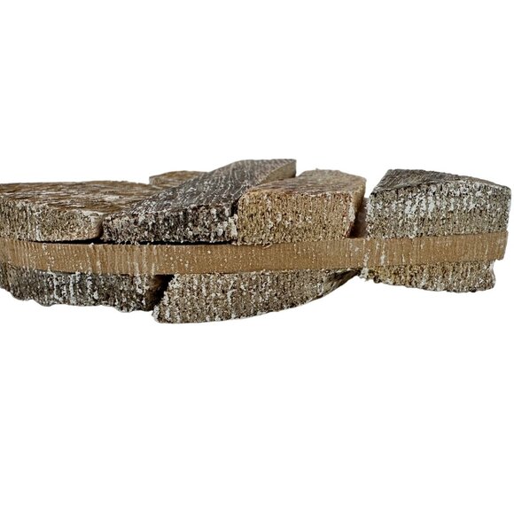 HANDCRAFTED WOODEN CHRISTMAS ORANAMENTS LOVE HEART SET 2 RUSTIC CABINCORE NEW - Picture 8 of 9